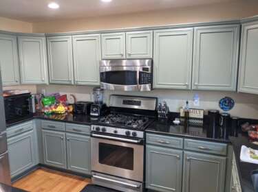 Boulder County Kitchen gets Classy "Dried Thyme" Cabinet Color treatment.
